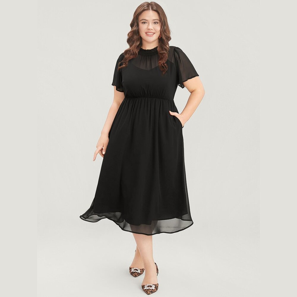 BloomChic Black Midi Dress